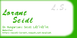 lorant seidl business card